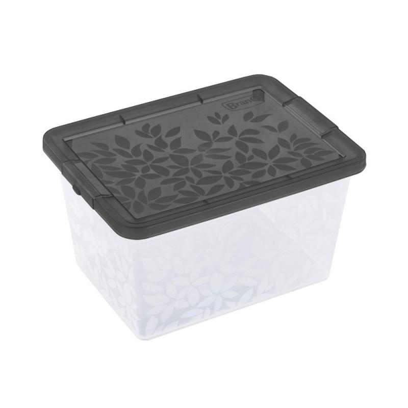 BRANQ 2L plastikinė dėžė su dangčiu Jasmine (juoda)