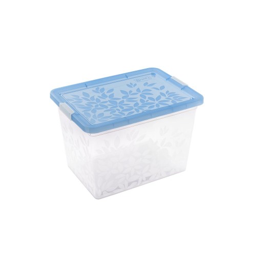 BRANQ 33L plastikinė dėžė su dangčiu Jasmine (mėlyna)