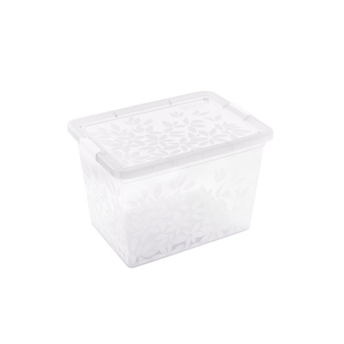 BRANQ 33L plastikinė dėžė su dangčiu Jasmine (skaidri)