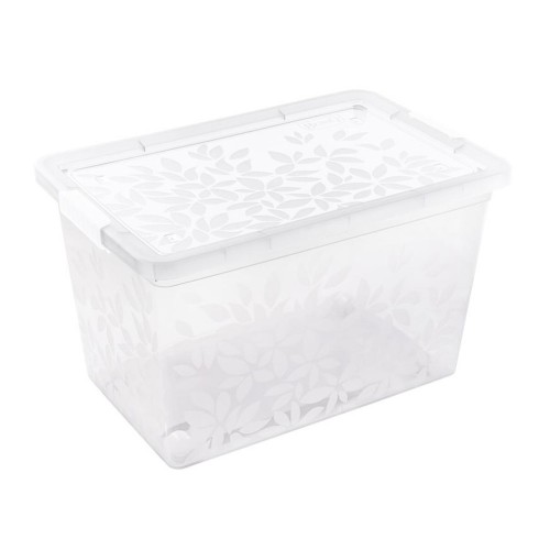 BRANQ 55L plastikinė dėžė su ratukais Jasmine (skaidri)