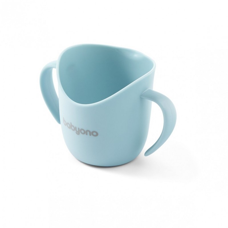 BABYONO ergonomiškas mokomasis puodelis, šviesiai mėlynas