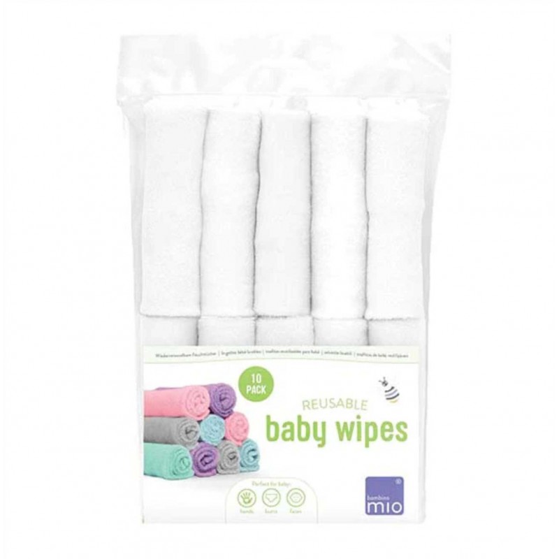 BAMBINO MIO daugkartinės kūdikių servetėlės, 10 vnt. "White"