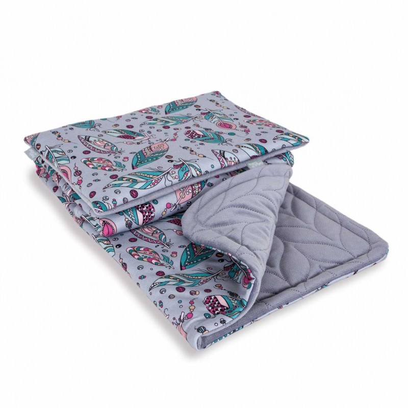 CEBABABY antklodė + pagalvė AZTECA&NATURE, Plumas-Lapeliai, 75x100 cm, 30x40 cm