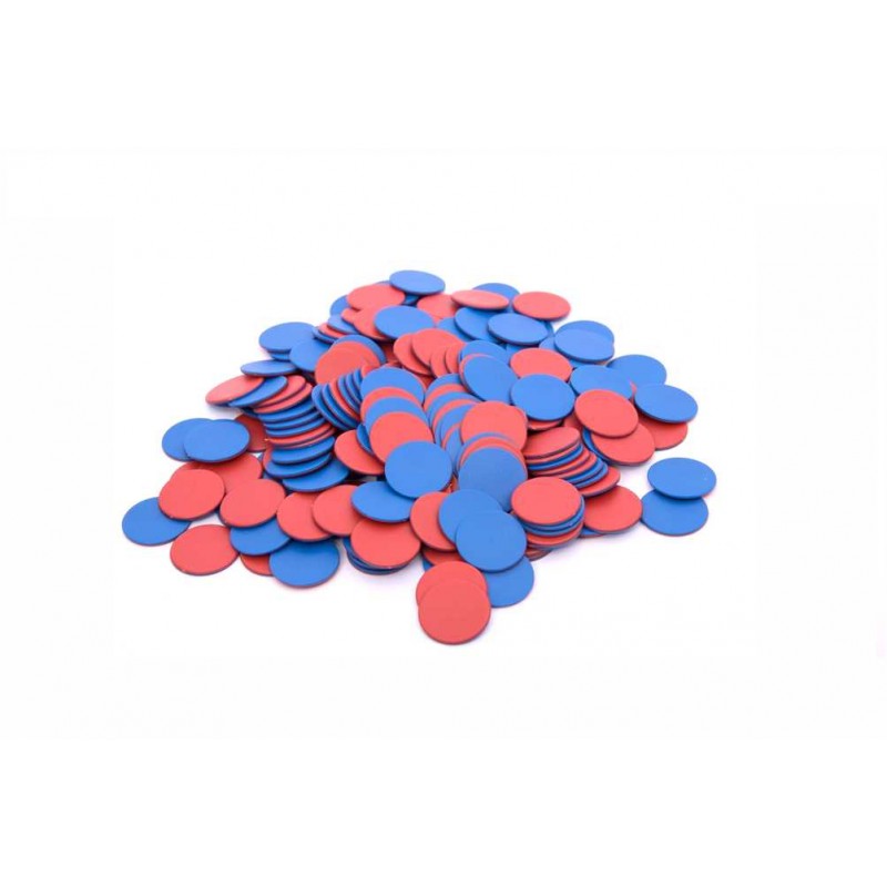 EDX plastikiniai diskeliai, 200 vnt. (raudona/mėlyna)