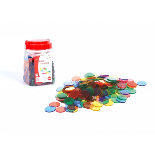 EDX spalvoti plastikiniai skaidrūs diskeliai, 200 vnt.