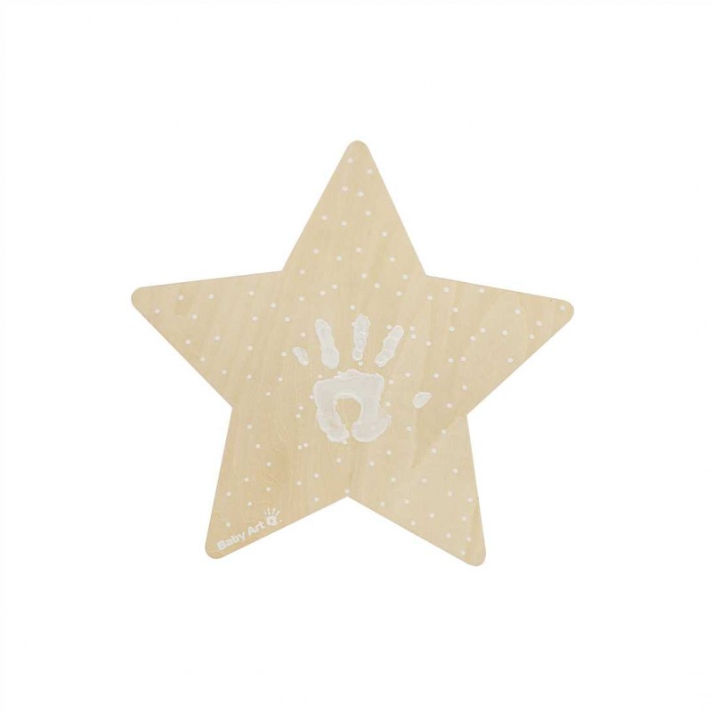 BABY ART medinė sieninė lempa su atspaudu STAR