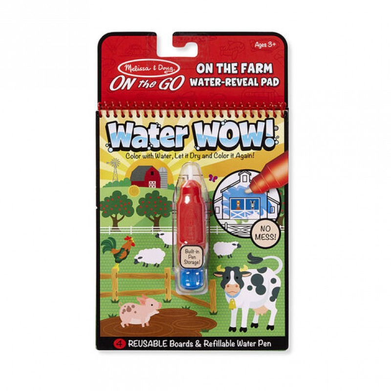 MELISSA & DOUG piešimo vandeniu kelioninė knygelė WATER WOW! FARM