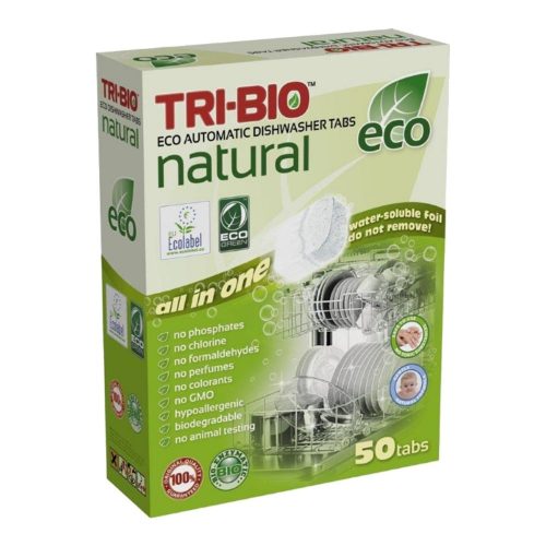TRI-BIO natūralios indaplovių tabletės, 50 vnt.