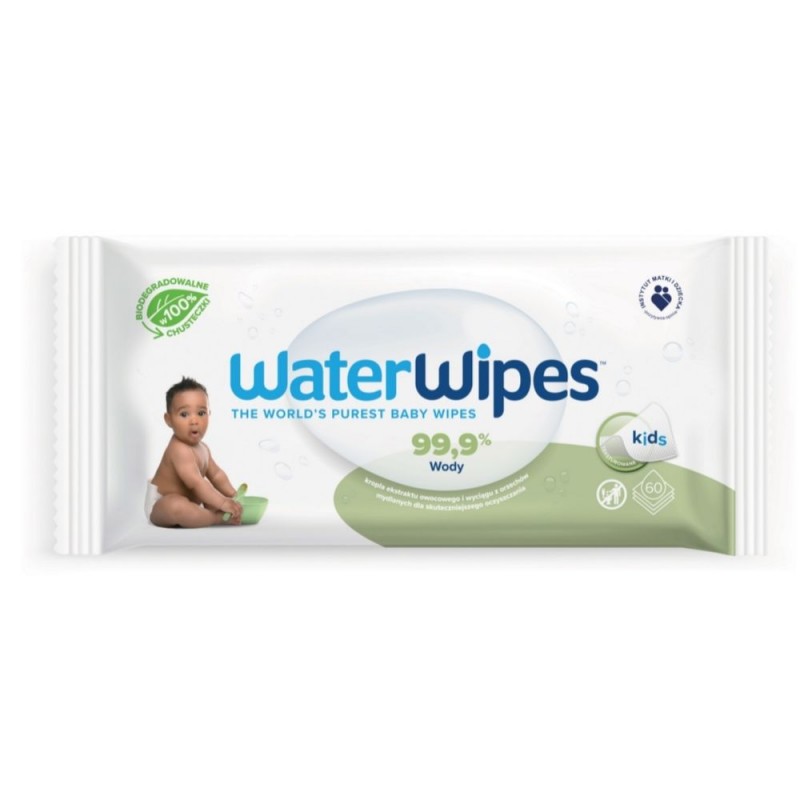 WATERWIPES drėgnos servetėlės BIO, 60 vnt.