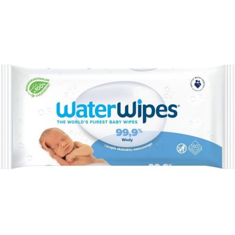 WATERWIPES drėgnos servetėlės, 60 vnt.