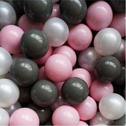 FLUMI kamuoliukai Powder pink/Dark grey/Pearl, 200 vnt. 