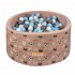 FLUMI personalizuotas kamuoliukų baseinas + 200 kamuoliukų, Bear Beige