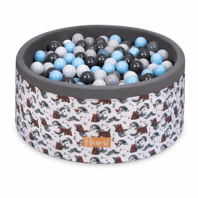 FLUMI personalizuotas kamuoliukų baseinas + 200 kamuoliukų, Bear White