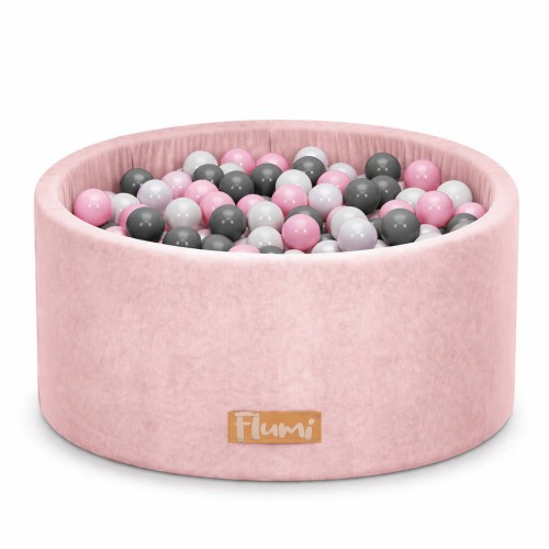 FLUMI personalizuotas kamuoliukų baseinas + 200 kamuoliukų, Powder Pink