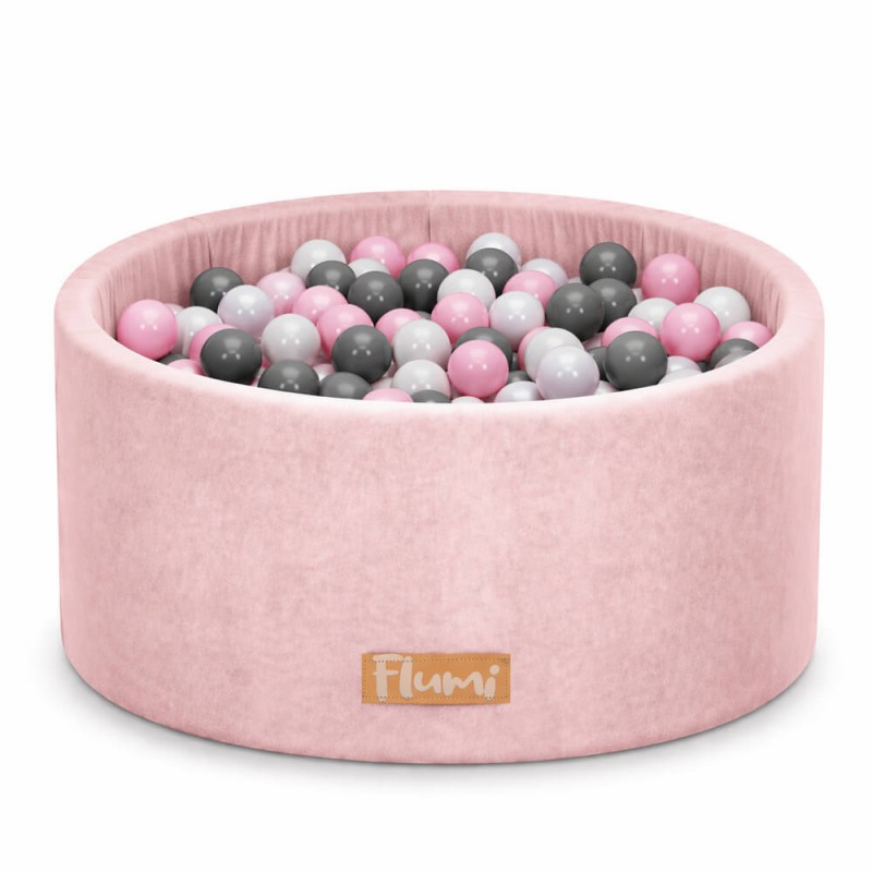FLUMI personalizuotas kamuoliukų baseinas + 200 kamuoliukų, Powder Pink