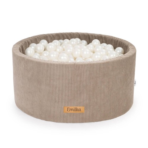 FLUMI personalizuotas kamuoliukų baseinas + 200 kamuoliukų VELOUR, Dark Beige