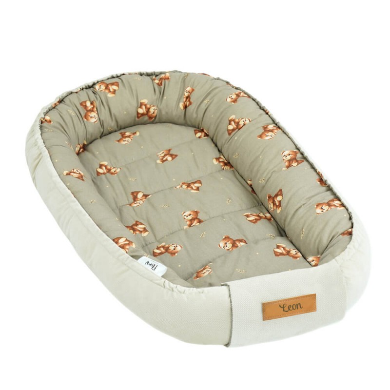 FLUMI dvipusis lizdelis naujagimiui BEAR, Beige