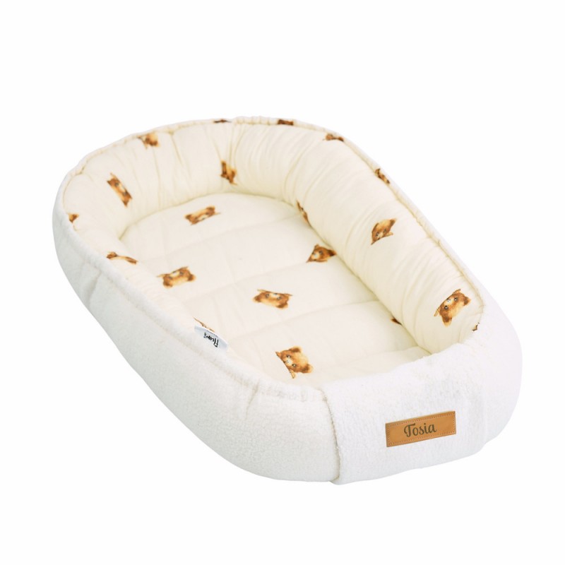 FLUMI dvipusis lizdelis naujagimiui BEAR, Cream