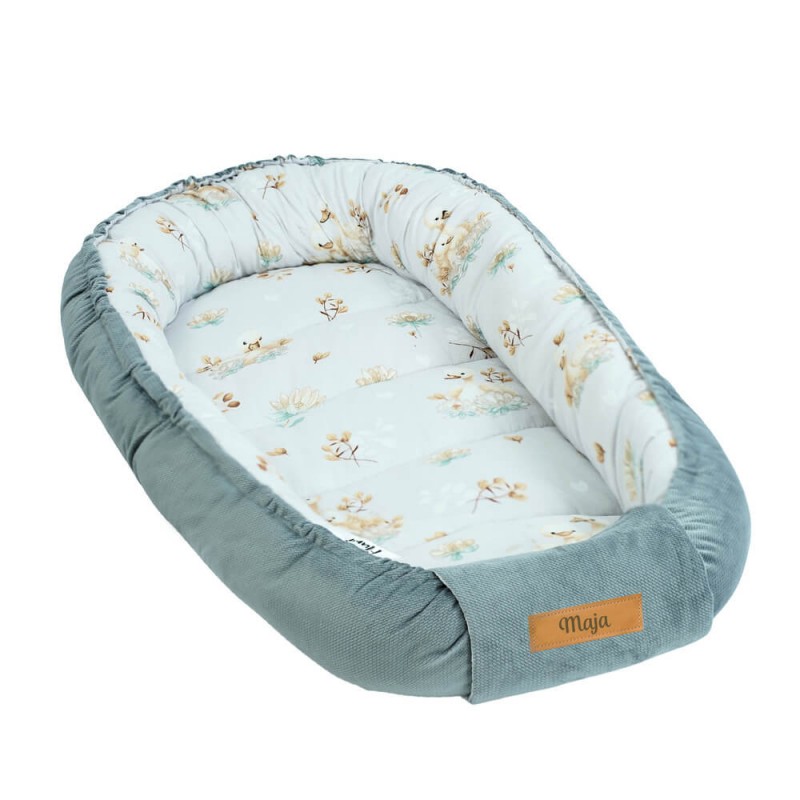 FLUMI dvipusis lizdelis naujagimiui SWAN, Grey