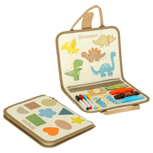 KIK montessori sensorinis manipuliacinis lagaminėlis, dinozaurai