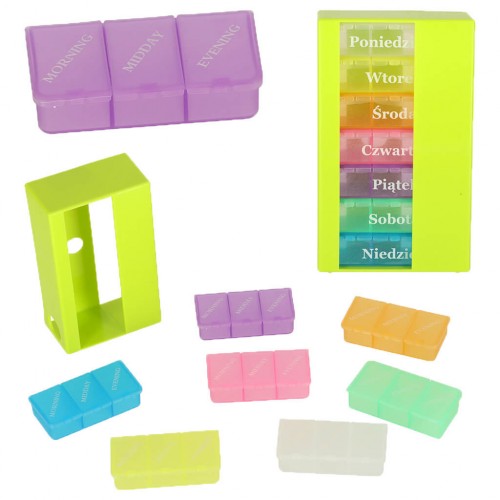 KIK vaistų organizatorius, savaitės tablečių dėžutė