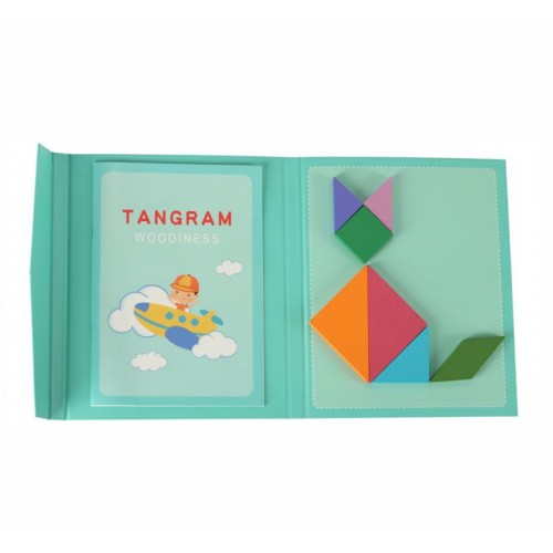 KIK magnetinė montessori 3D galvosūkių knyga TANGRAM 