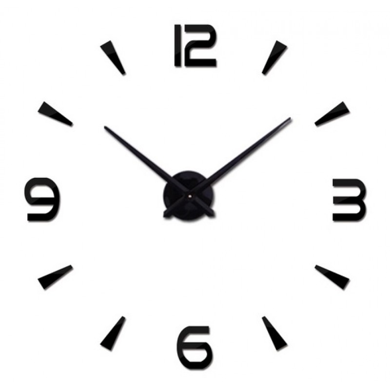KIK didelis sieninis laikrodis 80-120 cm, juodas, 4 skaitmenys