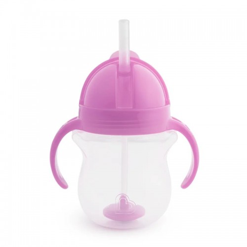 MUNCHKIN 207 ml gertuvė su šiaudeliu TIP&SIP STRAW, violetine, 6+ mėn.