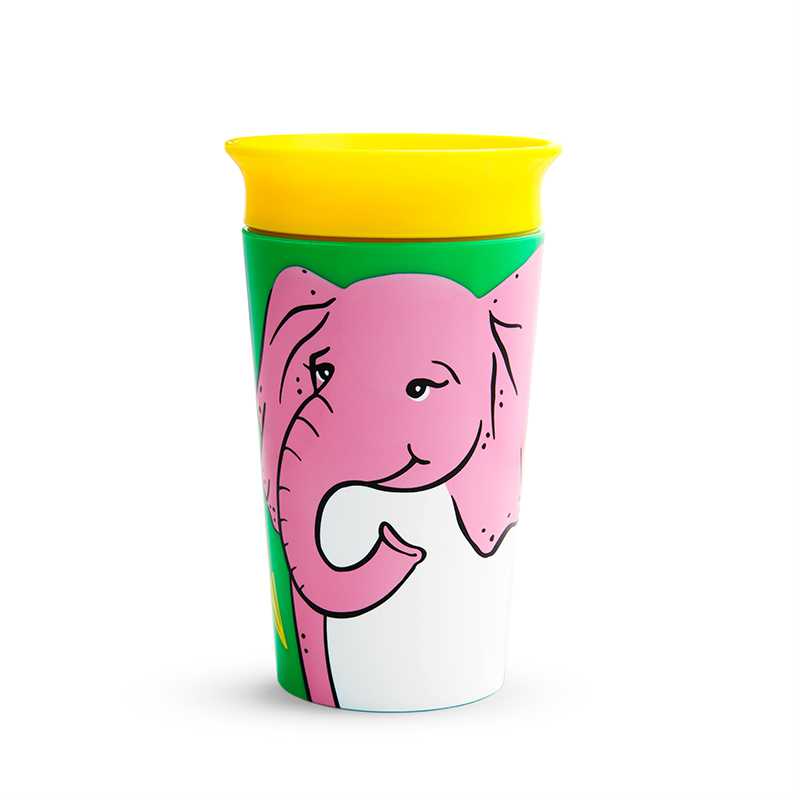 MUNCHKIN „Miracle Sippy“ 266 ml. neišsiliejantis puodelis-gertuvė "Eco" (Elephant)