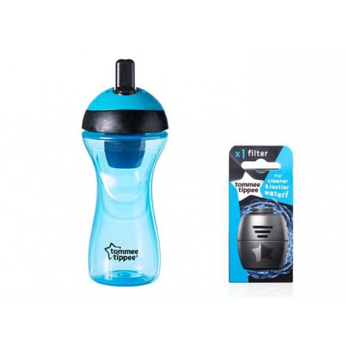 TOMMEE TIPPEE 380 ml 12+ mėn. gertuvė su filtru + atsarginis filtras