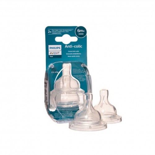 AVENT Anti-Colic F žindukai nuo 6 mėn., 2 vnt., keturios skylutės