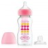 DR. BROWN'S OPTIONS+ 270 ml pereinamasis buteliukas plačiu kakleliu + silikoninis snapelis (rožinis)