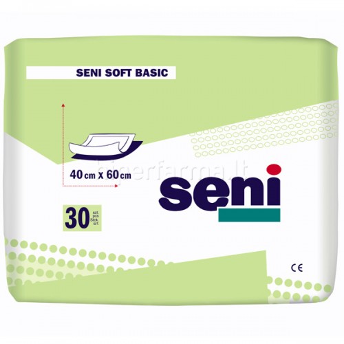 SENI Soft vienkartiniai paklotai Basic 40x60 cm. 30 vnt.