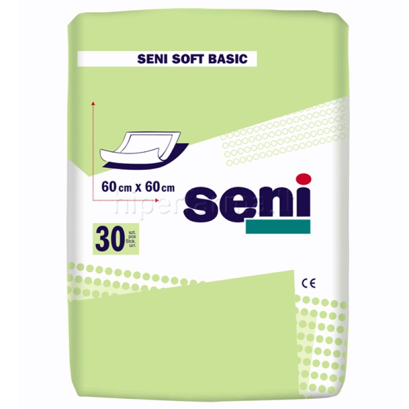 SENI Soft vienkartiniai paklotai Basic 60x60 cm. 30 vnt.