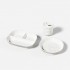 HEORSHE silikoninių indų rinkinys vaikams RIPPLE, baltas