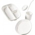 HEORSHE silikoninių indų rinkinys vaikams RIPPLE, baltas