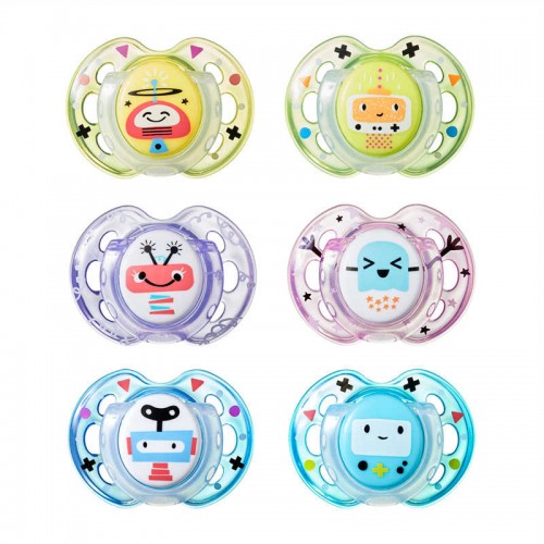 TOMMEE TIPPEE 0-6 mėn. Closer to Nature FUN STYLE čiulptukai, 2 vnt. 