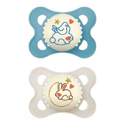 MAM 0-6 mėn. čiulptukai ORIGINAL NIGHT blue, 2 vnt.