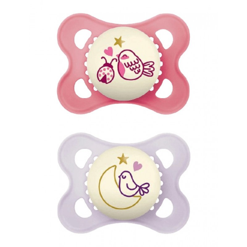 MAM 0-6 mėn. čiulptukai ORIGINAL NIGHT pink, 2 vnt. MAM 0-6 mėn. čiulptukai ORIGINAL NIGHT pink, 2 vnt.