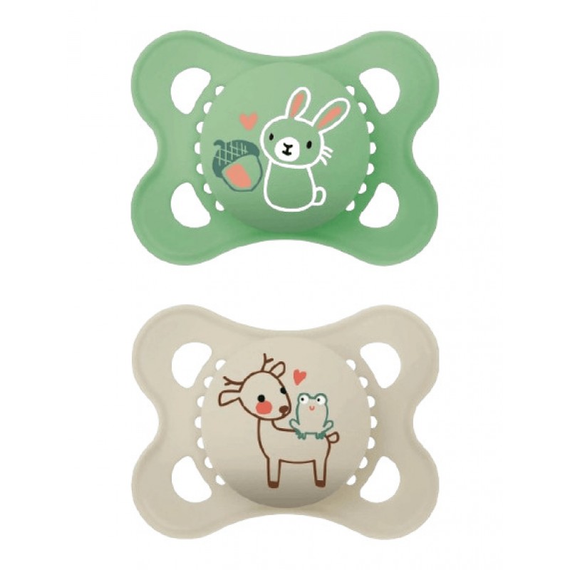 MAM 0-6 mėn. čiulptukai ORIGINAL green, 2 vnt. MAM 0-6 mėn. čiulptukai ORIGINAL green, 2 vnt.