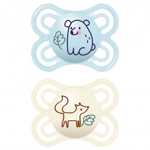 MAM 0-6 mėn. čiulptukai PERFECT blue, 2 vnt.