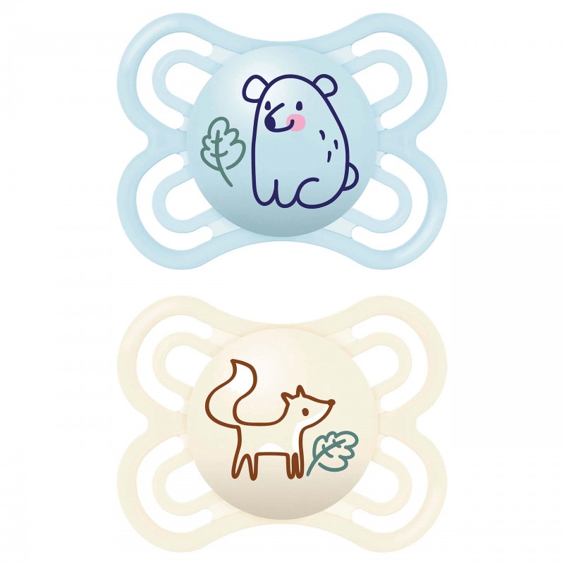 MAM 0-6 mėn. čiulptukai PERFECT blue, 2 vnt. MAM 0-6 mėn. čiulptukai PERFECT blue, 2 vnt.