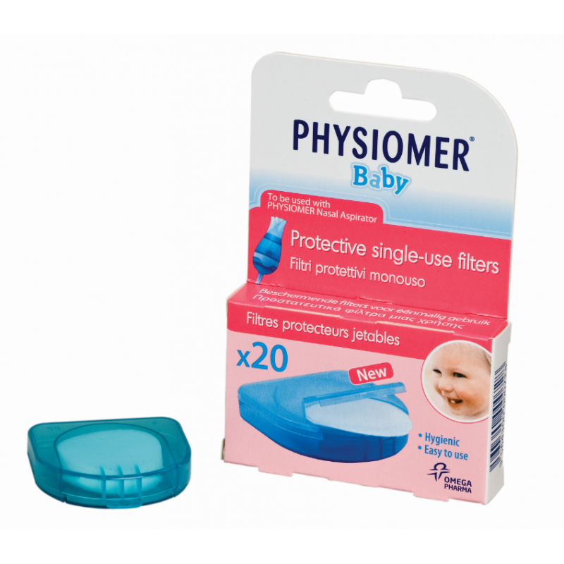 PHYSIOMER vienkartiniai filtrai kūdikio nosies gleivių atsiurbikliui 20 vnt.
