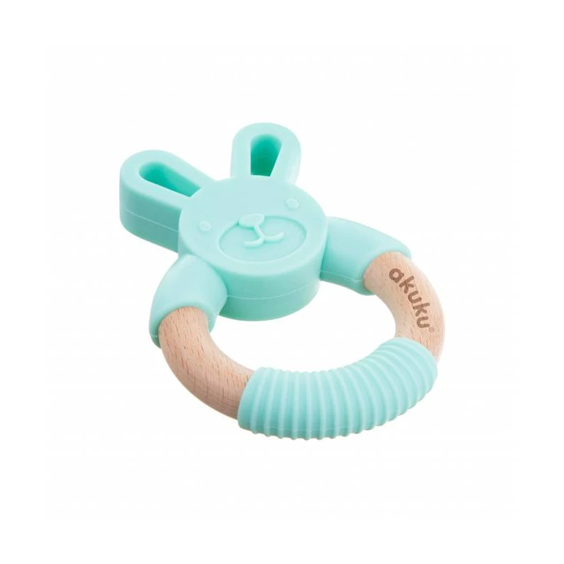 AKUKU silikoninis/medinis kramtukas RABBIT, A0137
