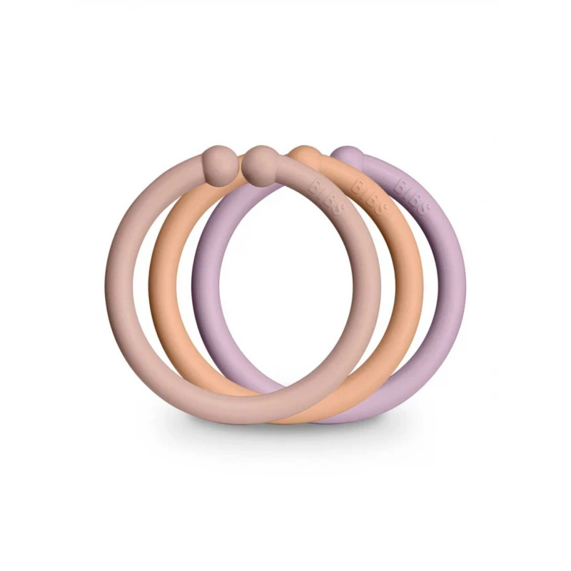 BIBS žiedų rinkinys LOOP, Blush & Peach & Dusty Lilac