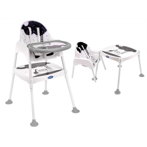 GUIMO 3in1 maitinimo kėdutė - vaikiškas staliukas su kėdute STAR