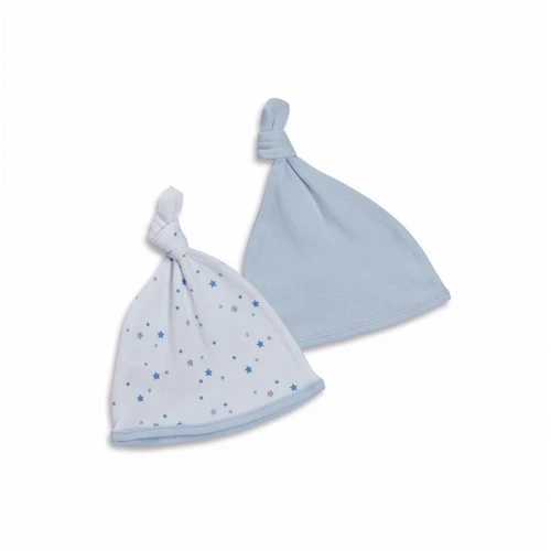 BABY TOWN 0-6 mėn. kepurytės KNOT BLUE, 2 vnt.
