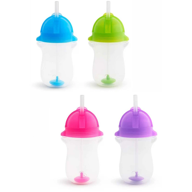 MUNCHKIN gertuvė su šiaudeliu WEIGHTED FLEXI-STRAW, 296 ml, 12+ mėn. 
