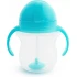 MUNCHKIN 207 ml gertuvė su šiaudeliu TIP&SIP STRAW, mėlyna, 6+ mėn.