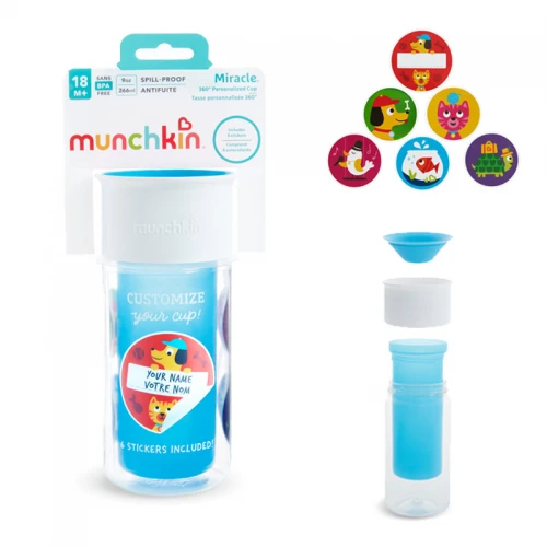 MUNCHKIN gertuvė-puodelis MY MIRACLE 360, mėlyna